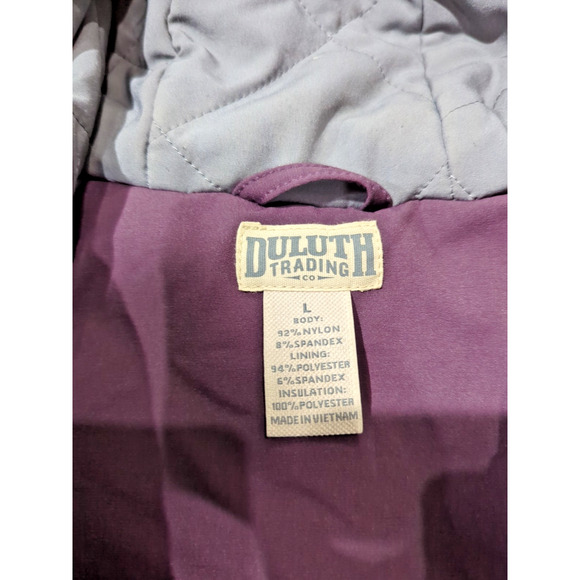 Duluth Trading Jacket Womens L Purple Hooded Parka Insulated Mid Length Coat - Picture 3 of 3